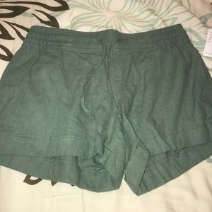Green cargo shorts
